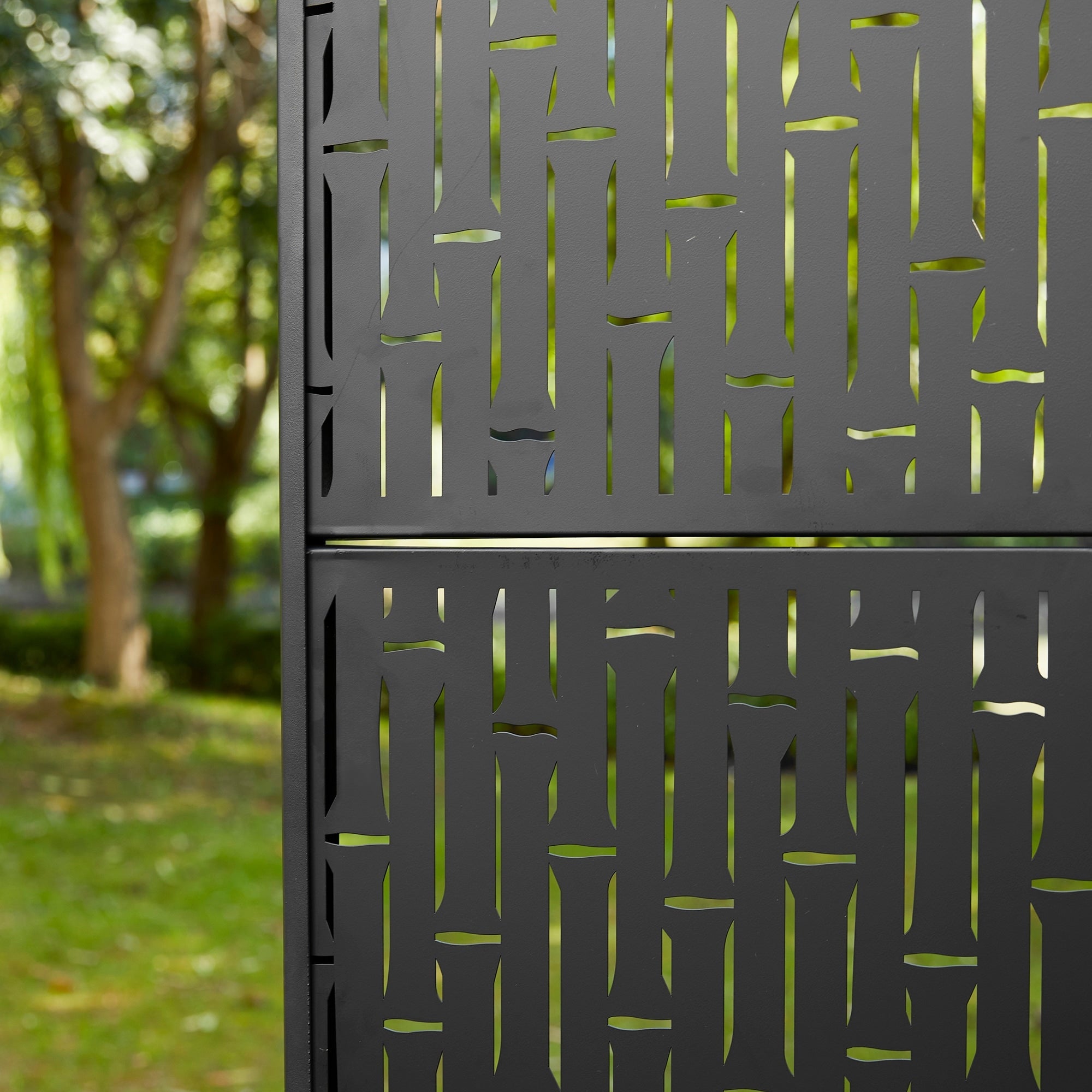 Glitzhome Écran de séparation de pièce, pare-brise à 3 panneaux, motif floral galvanisé, 6 pieds