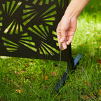 Glitzhome Écran de séparation de pièce, pare-brise à 3 panneaux, motif floral galvanisé, 6 pieds