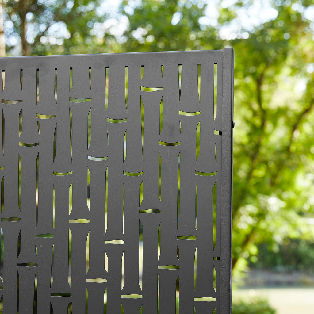 Glitzhome Écran de séparation de pièce, pare-brise à 3 panneaux, motif floral galvanisé, 6 pieds