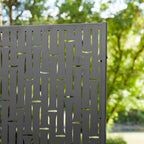 Glitzhome Écran de séparation de pièce, pare-brise à 3 panneaux, motif floral galvanisé, 6 pieds