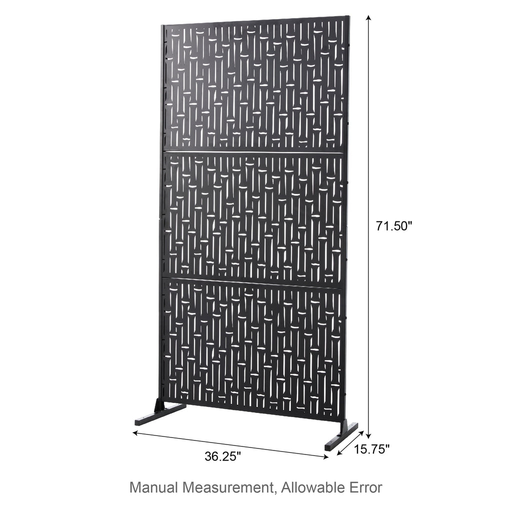 Glitzhome Écran de séparation de pièce, pare-brise à 3 panneaux, motif floral galvanisé, 6 pieds