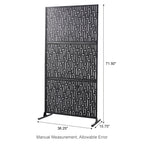 Glitzhome Écran de séparation de pièce, pare-brise à 3 panneaux, motif floral galvanisé, 6 pieds