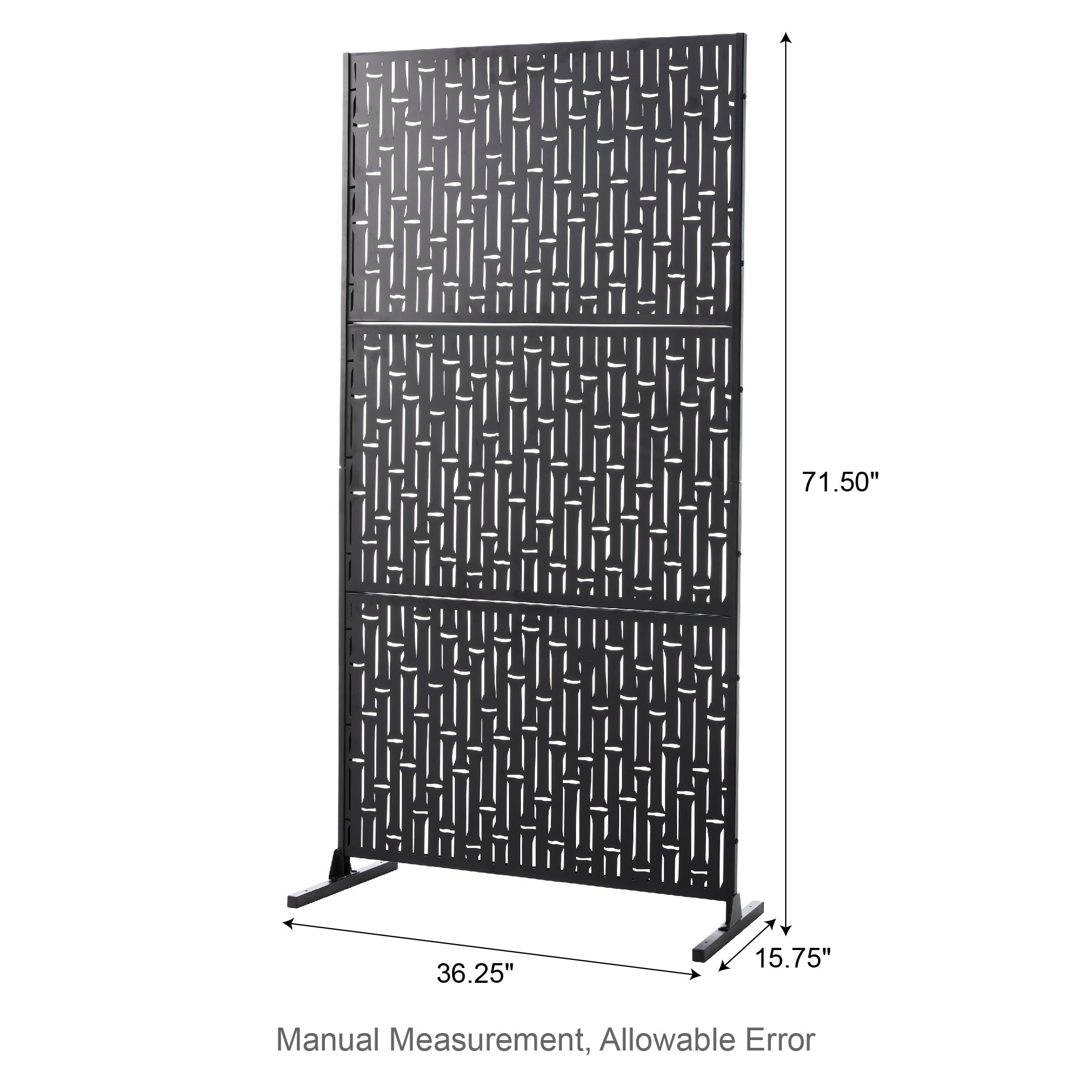 Glitzhome Écran de séparation de pièce, pare-brise à 3 panneaux, motif floral galvanisé, 6 pieds