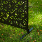 Glitzhome Écran de séparation de pièce, pare-brise à 3 panneaux, motif floral galvanisé, 6 pieds