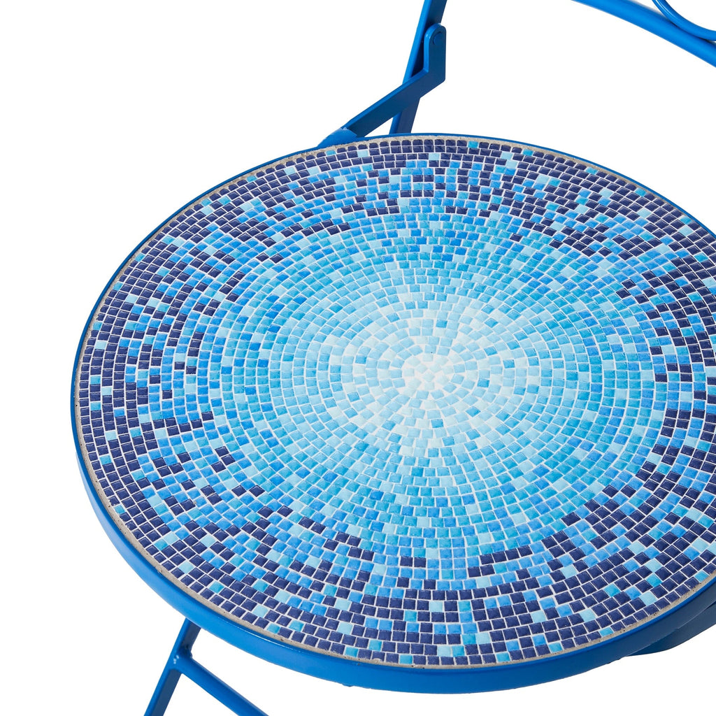 Ensemble bistro pliant en métal d'extérieur Glitzhome, 3 pièces : table et chaises de patio