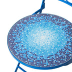 Ensemble bistro pliant en métal d'extérieur Glitzhome, 3 pièces : table et chaises de patio