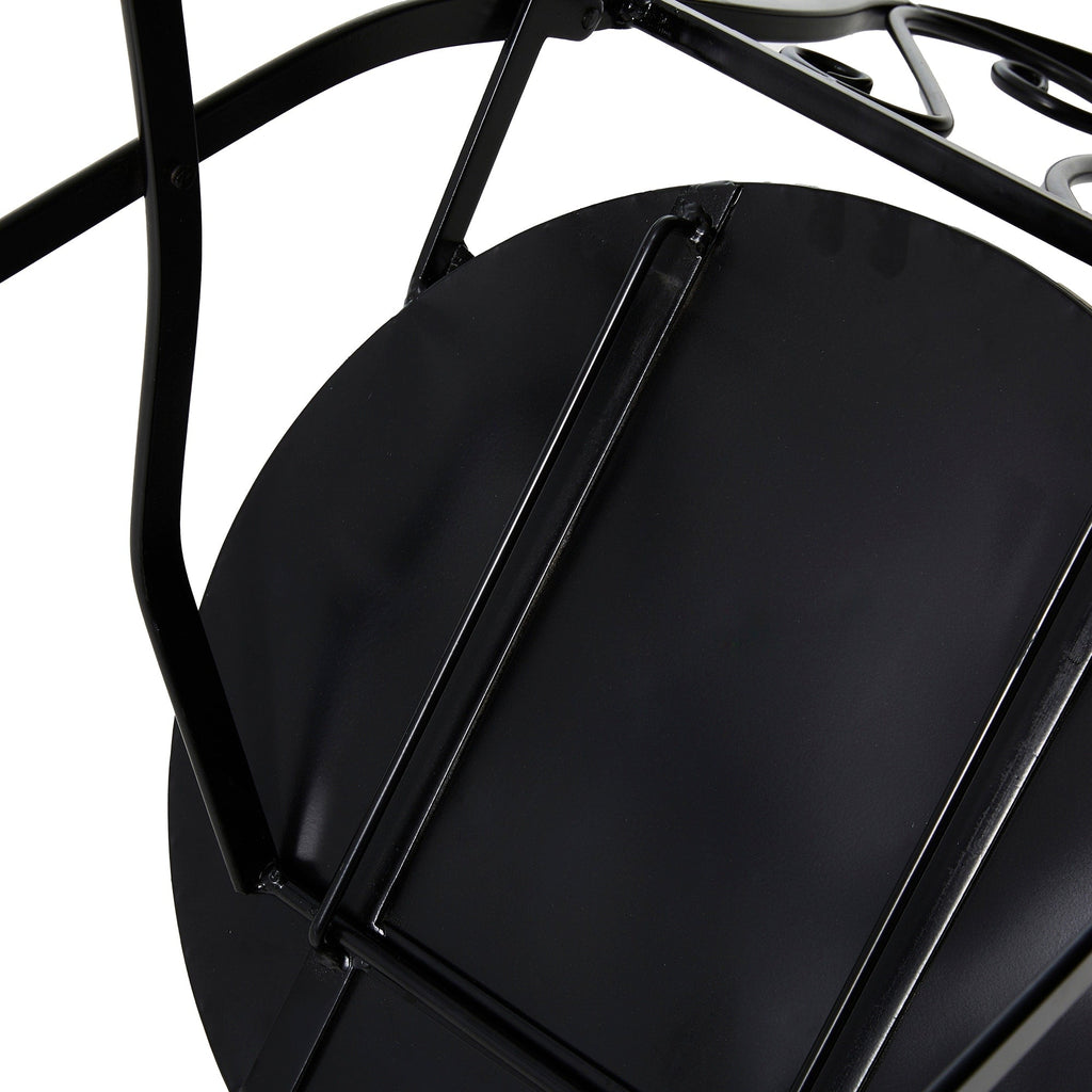 Ensemble bistro pliant en métal d'extérieur Glitzhome, 3 pièces : table et chaises de patio