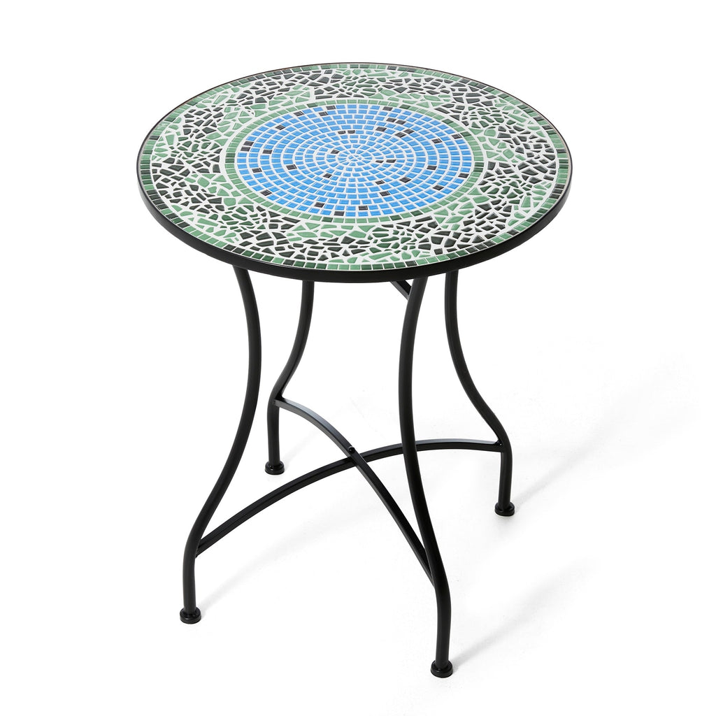 Ensemble bistro pliant en métal d'extérieur Glitzhome, 3 pièces : table et chaises de patio