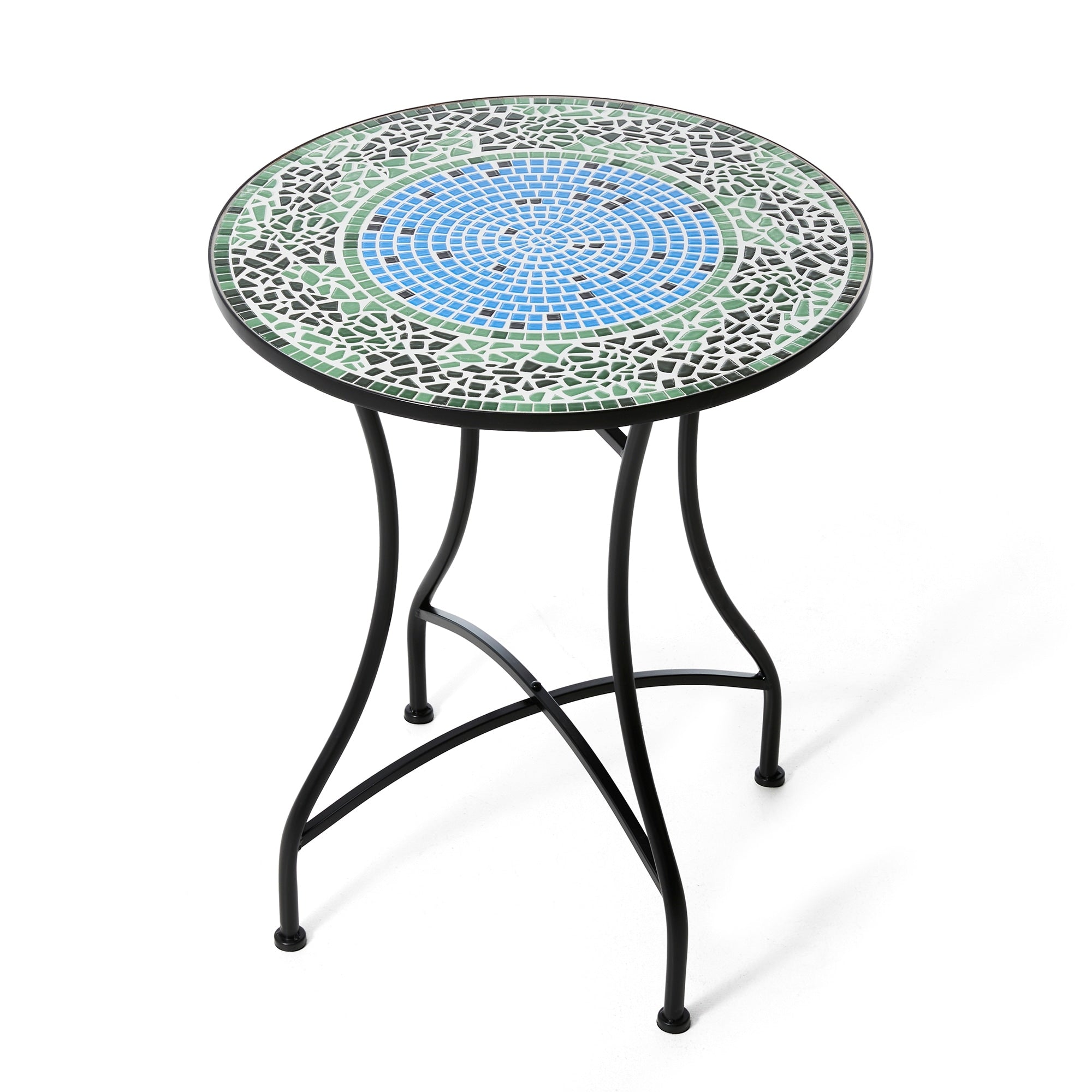 Ensemble bistro pliant en métal d'extérieur Glitzhome, 3 pièces : table et chaises de patio