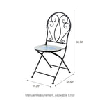 Ensemble bistro pliant en métal d'extérieur Glitzhome, 3 pièces : table et chaises de patio