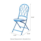 Ensemble bistro pliant en métal d'extérieur Glitzhome, 3 pièces : table et chaises de patio