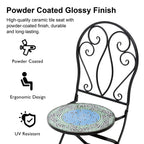 Ensemble bistro pliant en métal d'extérieur Glitzhome, 3 pièces : table et chaises de patio