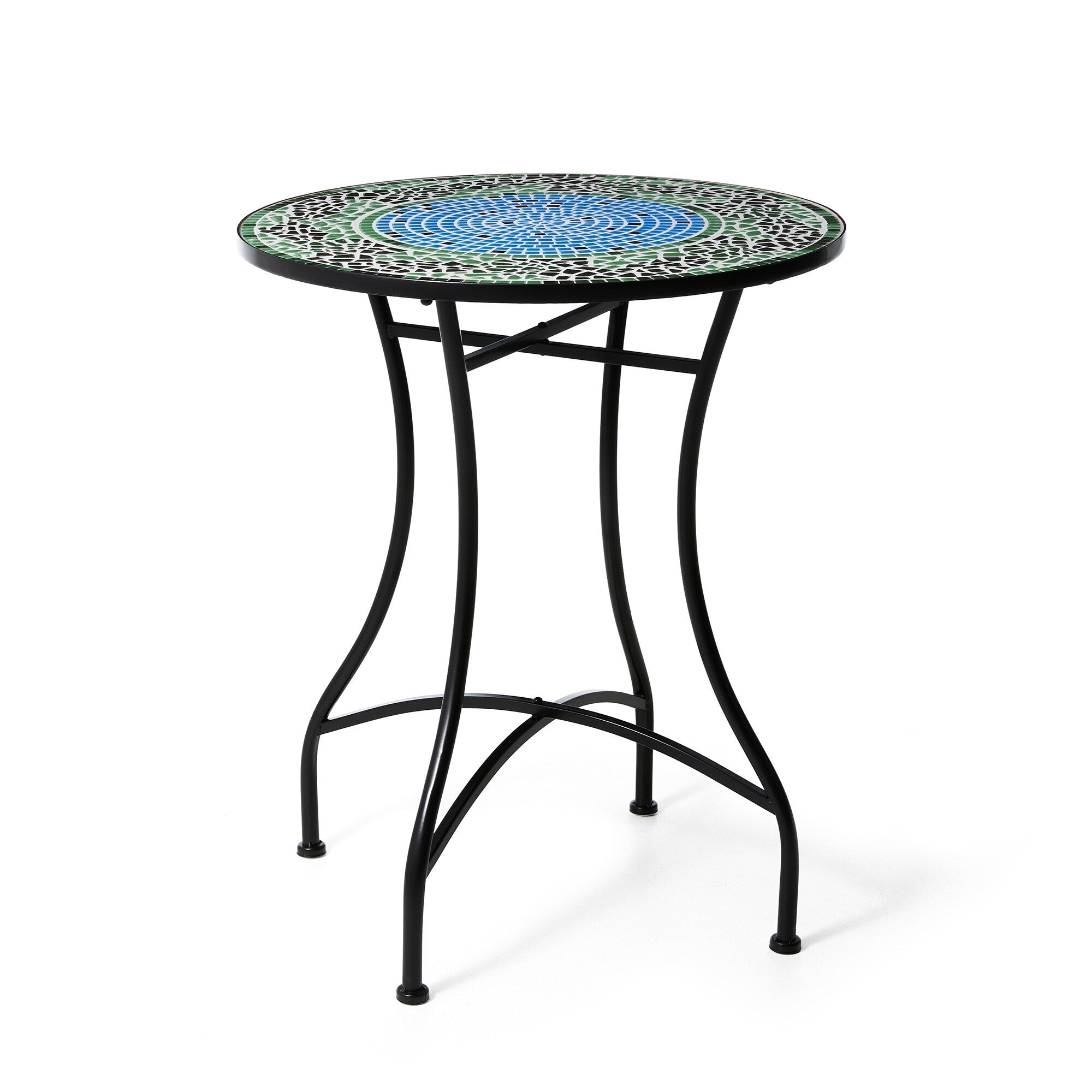 Ensemble bistro pliant en métal d'extérieur Glitzhome, 3 pièces : table et chaises de patio