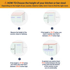 Glitzhome Lot de 2 ou 4 tabourets de bar pivotants en bois, hauteur comptoir et bar, style moderne