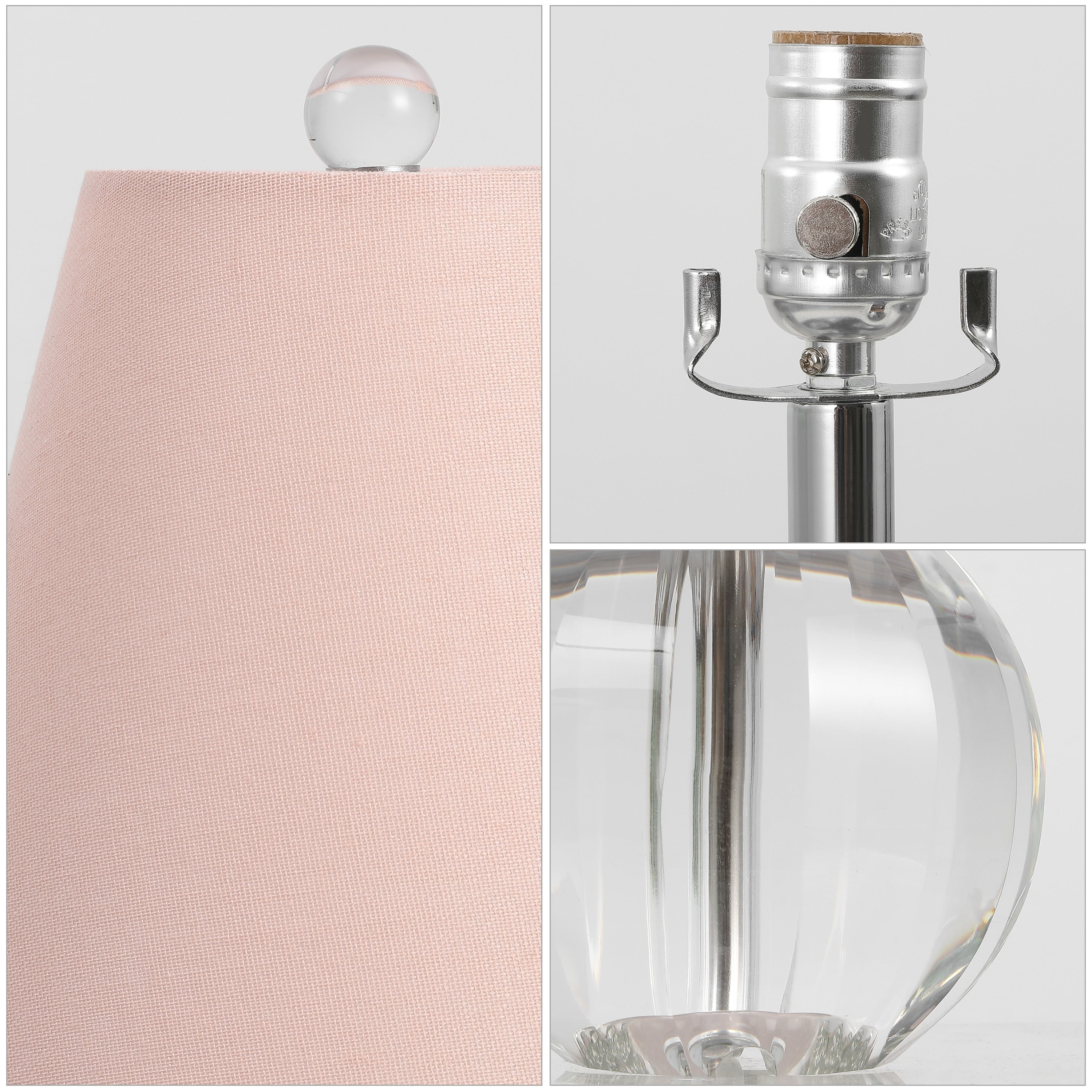 Lampe de table LED Goddard 16 à boule de cristal/métal, par JONATHAN Y