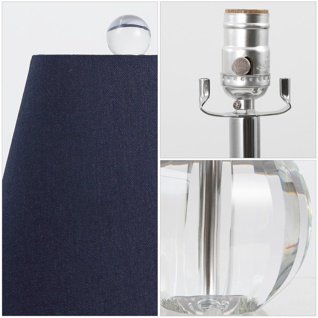 Lampe de table LED Goddard 16 à boule de cristal/métal, par JONATHAN Y