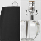 Lampe de table LED Goddard 16 à boule de cristal/métal, par JONATHAN Y