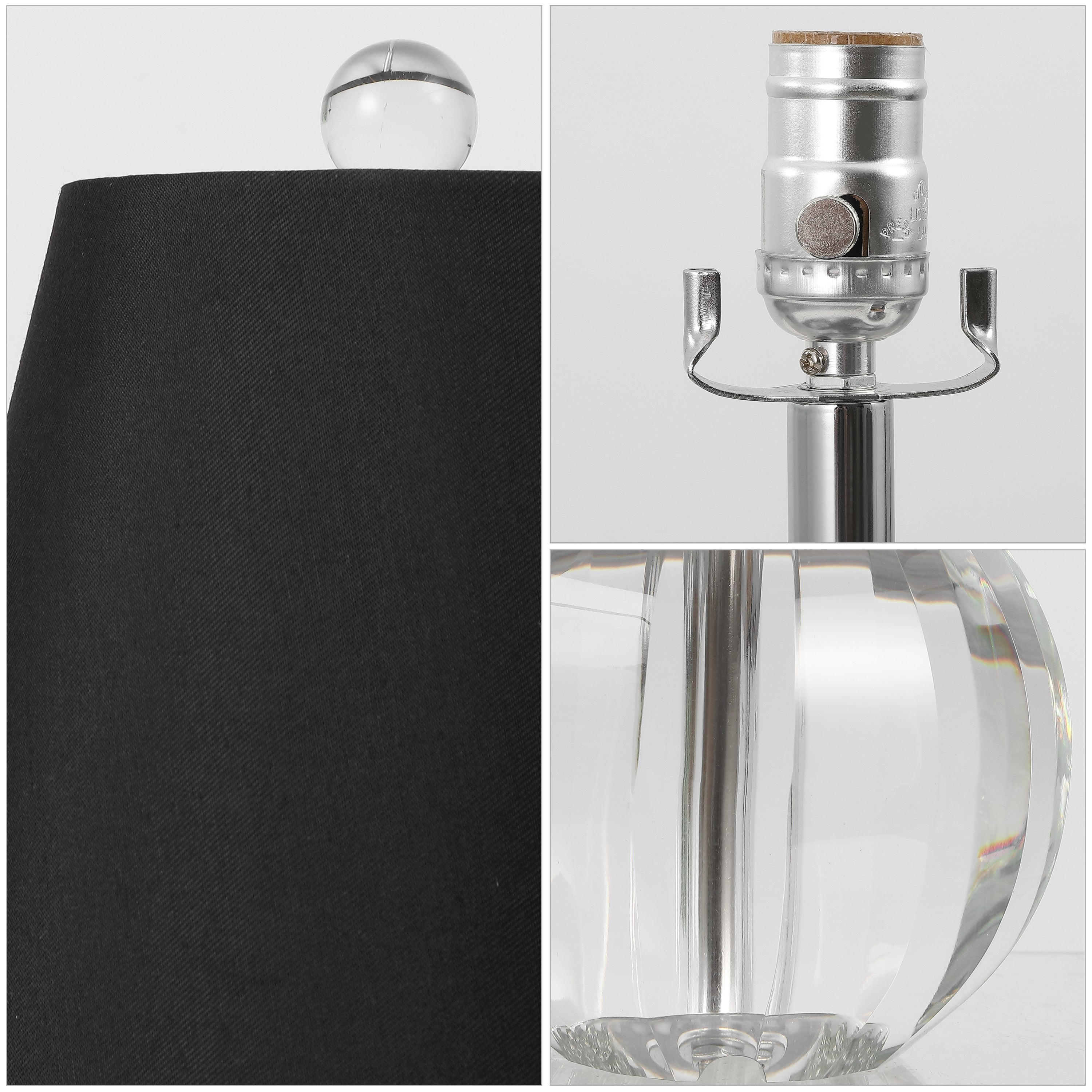 Lampe de table LED Goddard 16 à boule de cristal/métal, par JONATHAN Y