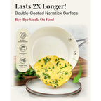 Gotham Steel Cream Ensemble de 12 pièces de casseroles et poêles ultra antiadhésives en céramique avec poignées Stay Cool