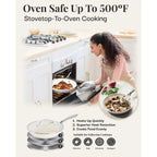 Gotham Steel Cream Ensemble de 12 pièces de casseroles et poêles ultra antiadhésives en céramique avec poignées Stay Cool