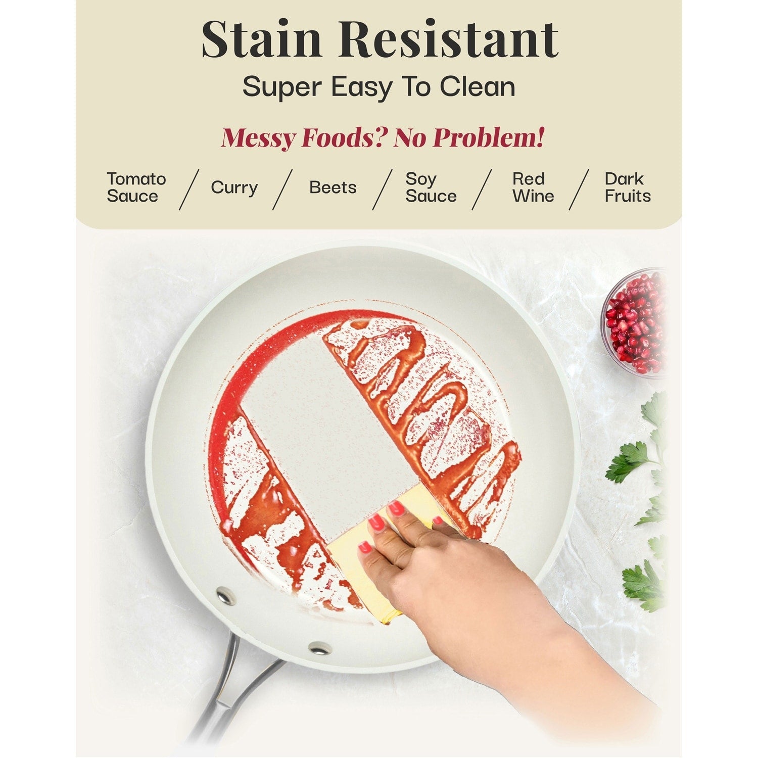 Gotham Steel Cream Ensemble de 12 pièces de casseroles et poêles ultra antiadhésives en céramique avec poignées Stay Cool