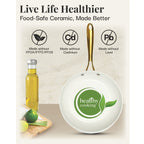 Gotham Steel Ensemble de 15 pièces de casseroles et poêles en céramique ultra antiadhésive couleur crème avec ustensiles