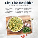 Ensemble de casseroles et poêles antiadhésives Gotham Steel crème/bleu marine, 12 pièces