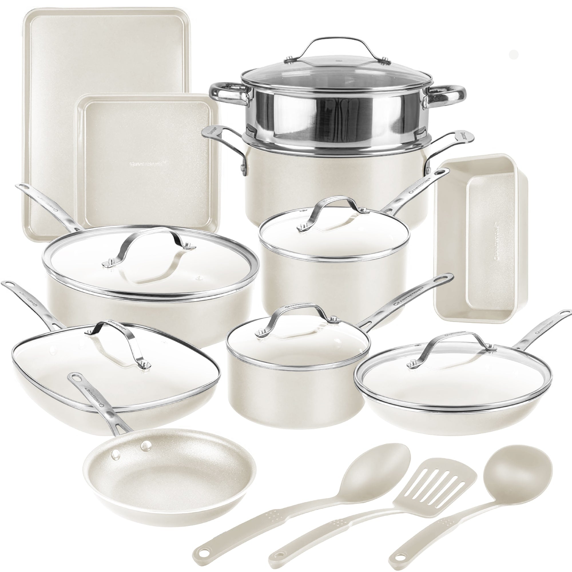 Ensemble de casseroles et poêles antiadhésives Gotham Steel Naturals 20 pièces avec ustensiles de cuisson et de pâtisserie