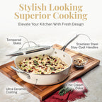 Ensemble de casseroles et poêles antiadhésives Gotham Steel Naturals 20 pièces avec ustensiles de cuisson et de pâtisserie