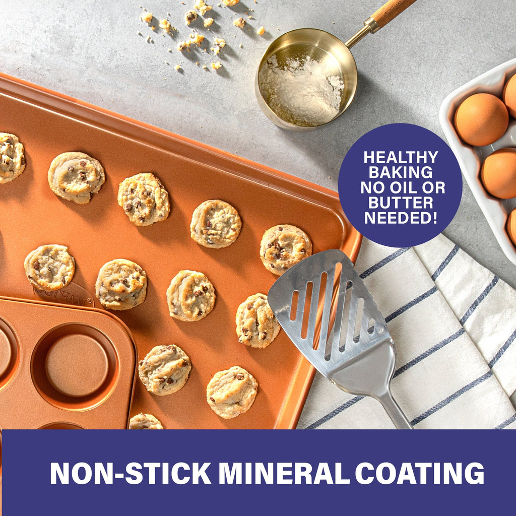 Ensemble de 20 pièces de batterie de cuisine et de matériel de pâtisserie Gotham Steel Pro en acier anodisé dur.