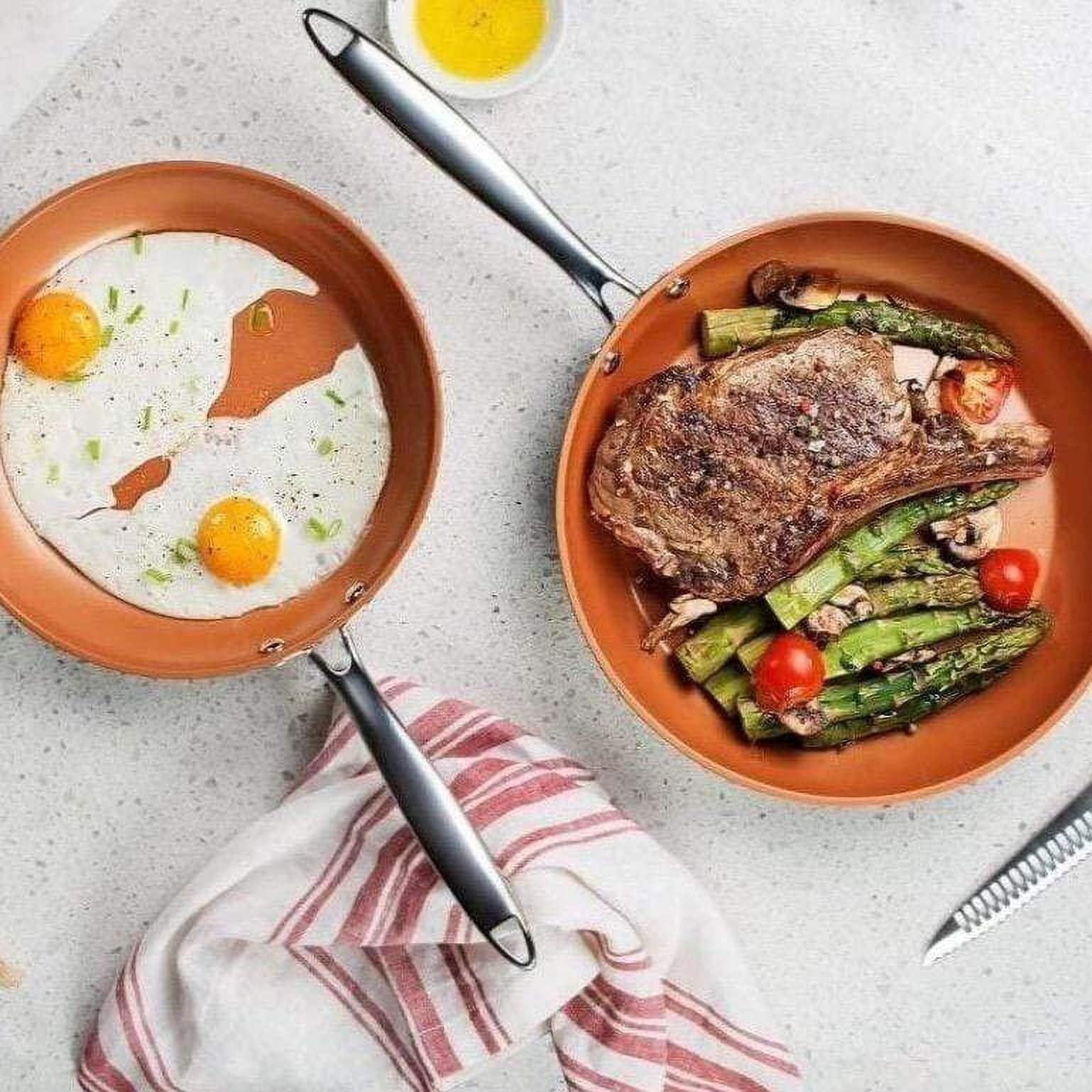 Ensemble de 3 poêles antiadhésives Gotham Steel Pro en acier anodisé dur - 20, 25 et 30 cm (8'', 10'' et 12'')