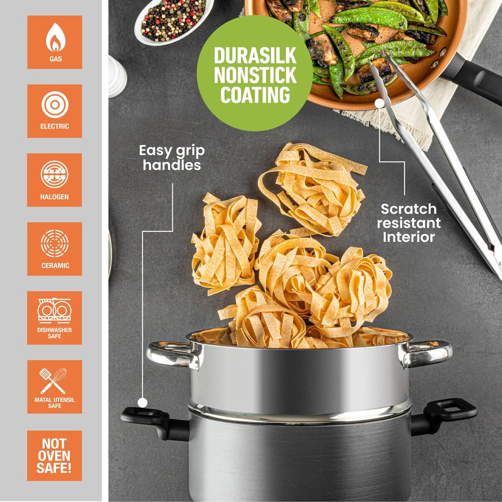 Ensemble de cuisine Gotham Steel Pro Premier en acier anodisé dur, 10 pièces, antiadhésif.