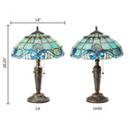 Gracewood Hollow Asdreni Lampe Tiffany en verre dépoli de 50,8 cm - 35,5 L x 35,5 l x 51,5 H (cm)