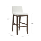 Tabouret de bar moderne Gracie, chaise rembourrée en bouclette et pieds en bois brossé
