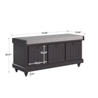 Banc de rangement Granger avec coussin de siège en lin par iNSPIRE Q Classic