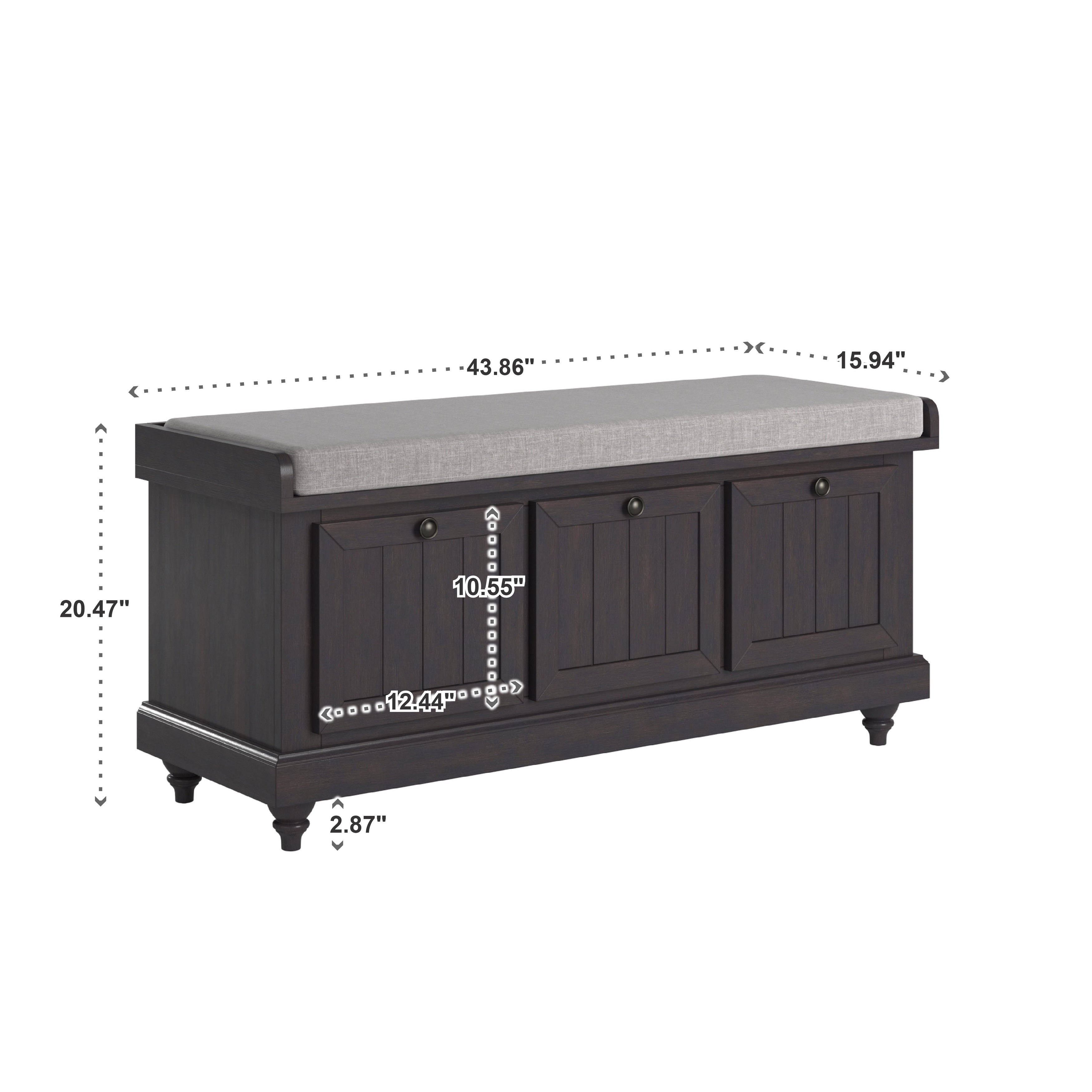 Banc de rangement Granger avec coussin de siège en lin par iNSPIRE Q Classic