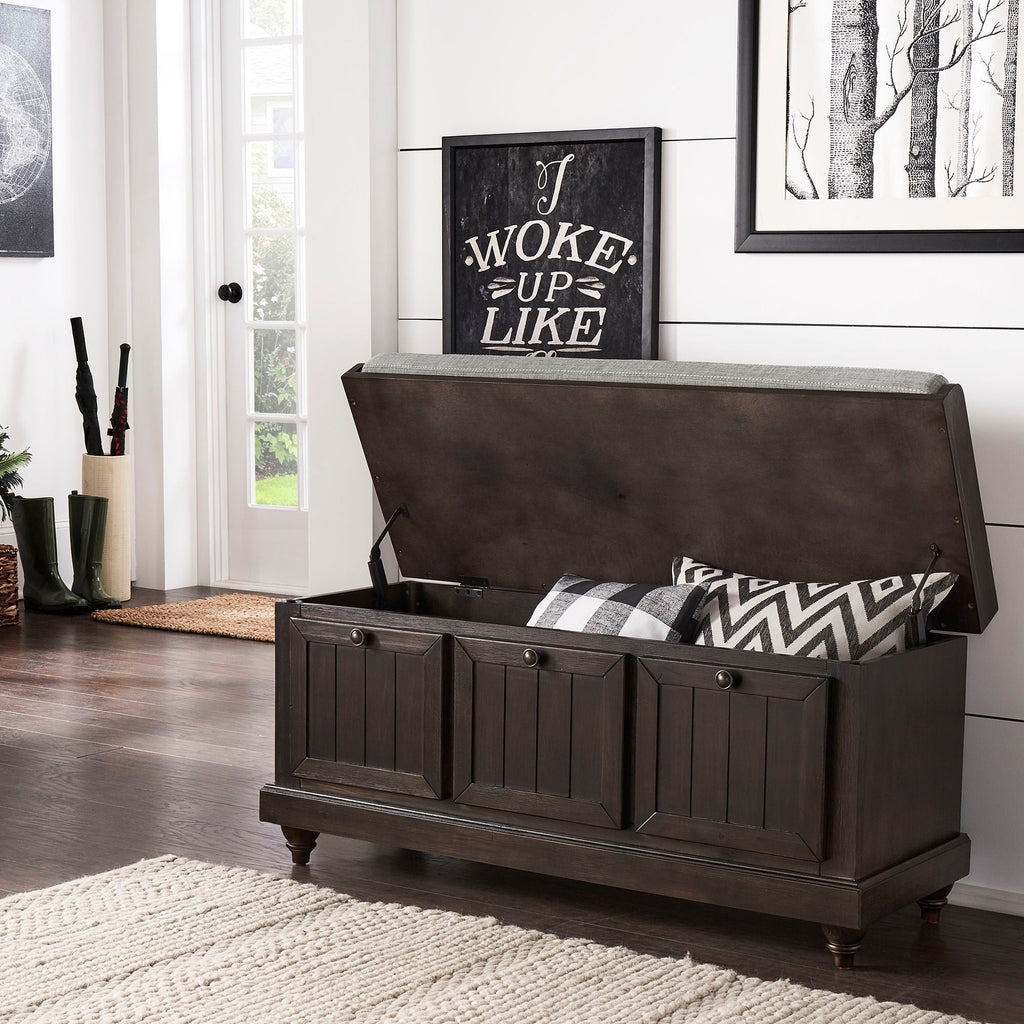 Banc de rangement Granger avec coussin de siège en lin par iNSPIRE Q Classic