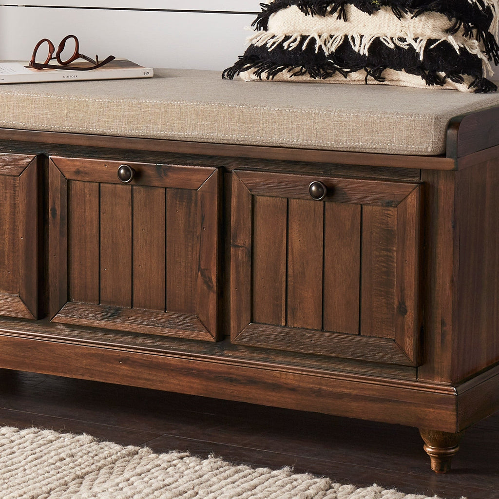 Banc de rangement Granger avec coussin de siège en lin par iNSPIRE Q Classic