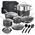 Ensemble de casseroles, poêles, ustensiles de cuisine et de pâtisserie antiadhésifs Granitestone 20 pièces