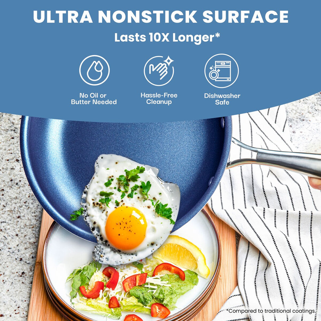 Ensemble de cuisine antiadhésif Granitestone bleu, 20 pièces