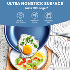 Ensemble de cuisine antiadhésif Granitestone bleu, 20 pièces