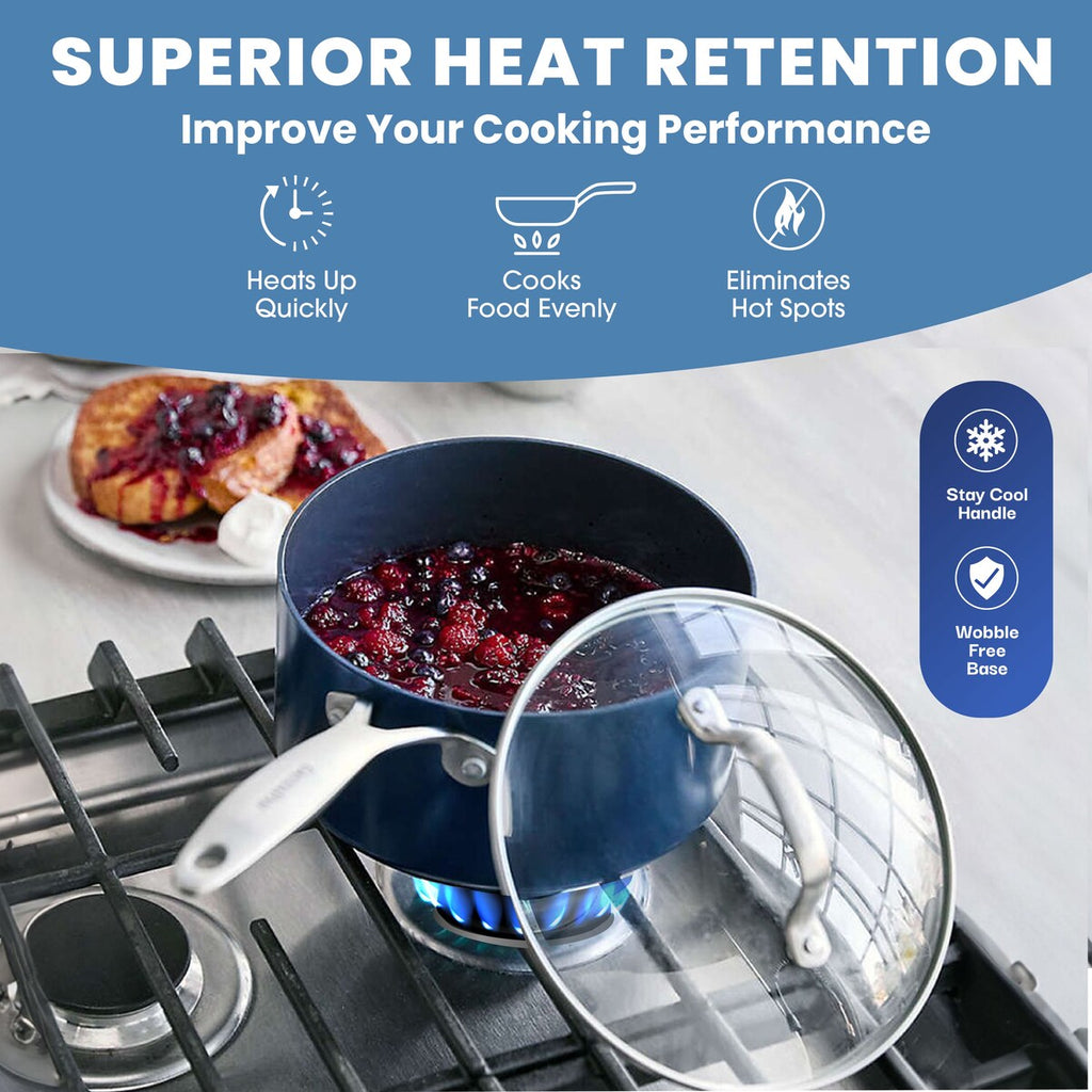 Ensemble de cuisine antiadhésif Granitestone bleu, 20 pièces