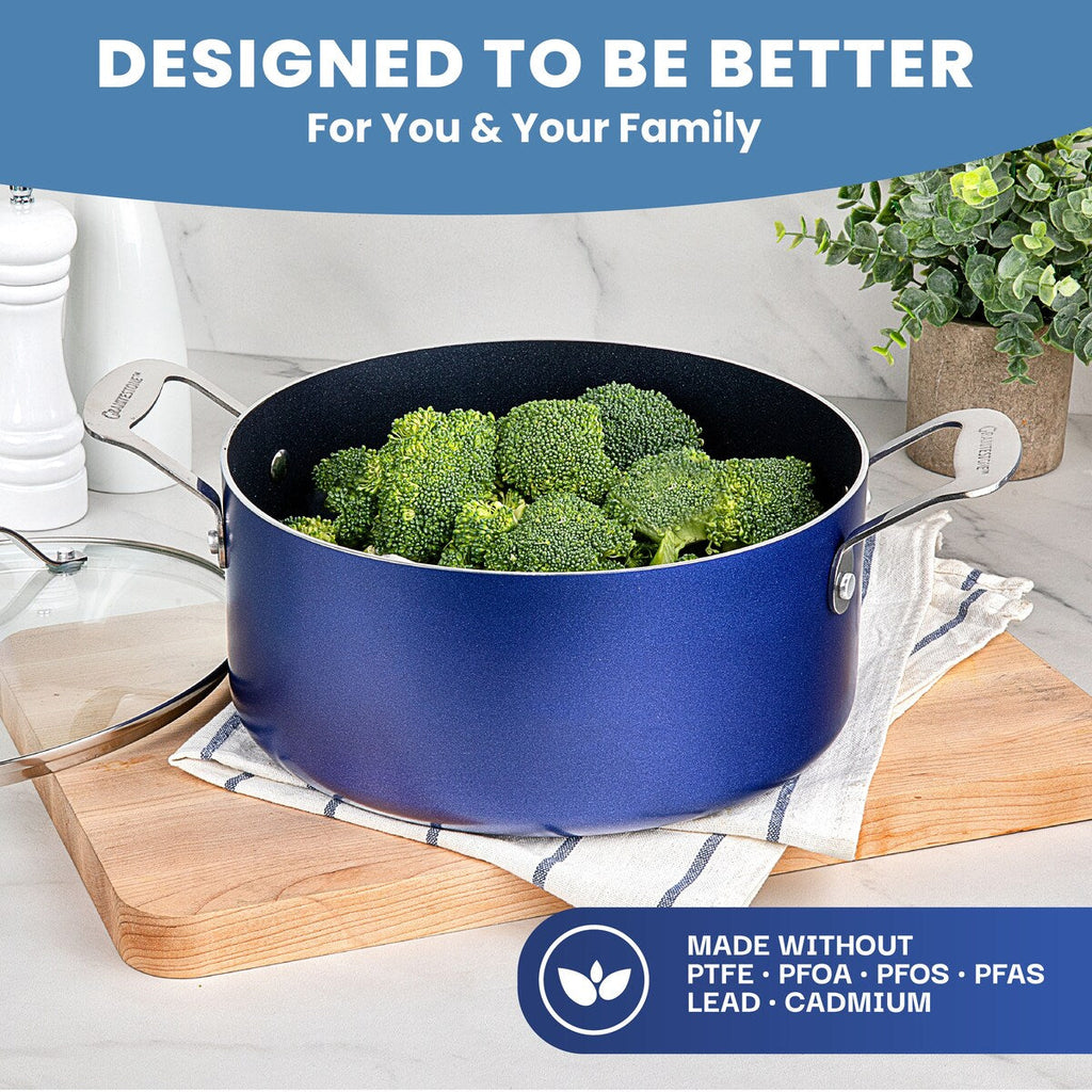 Ensemble de cuisine antiadhésif Granitestone bleu, 20 pièces