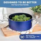 Ensemble de cuisine antiadhésif Granitestone bleu, 20 pièces