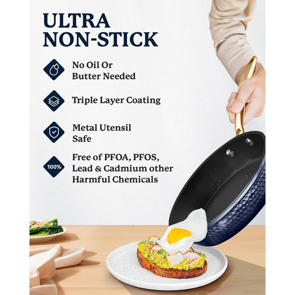 Ensemble de cuisine antiadhésif Granitestone Charleston en 15 pièces, forgé à la main