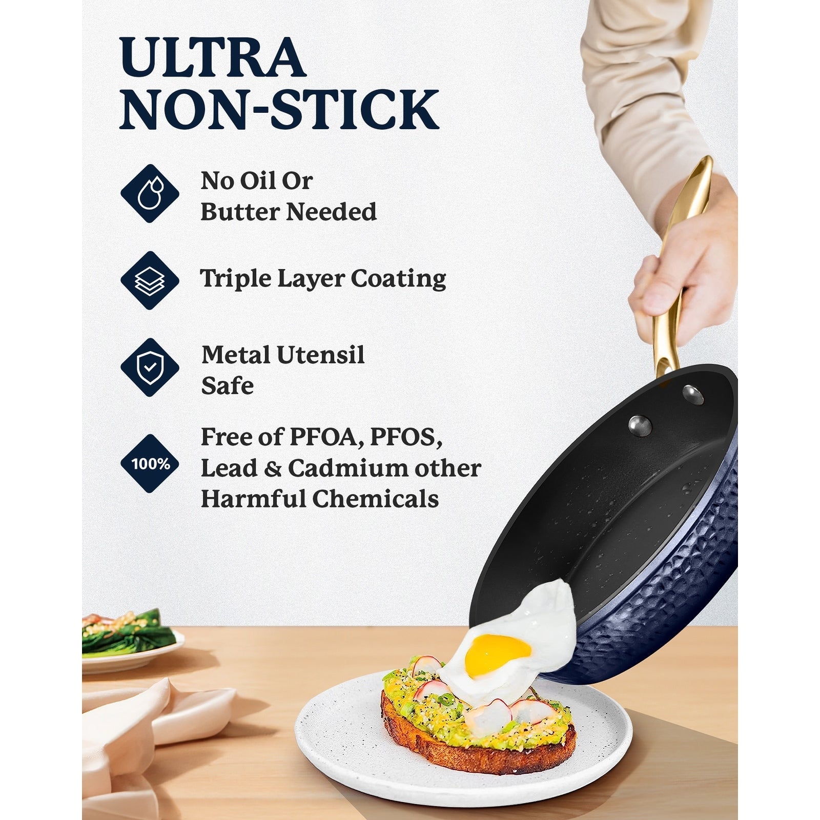 Ensemble de cuisine antiadhésif Granitestone Charleston en 15 pièces, forgé à la main