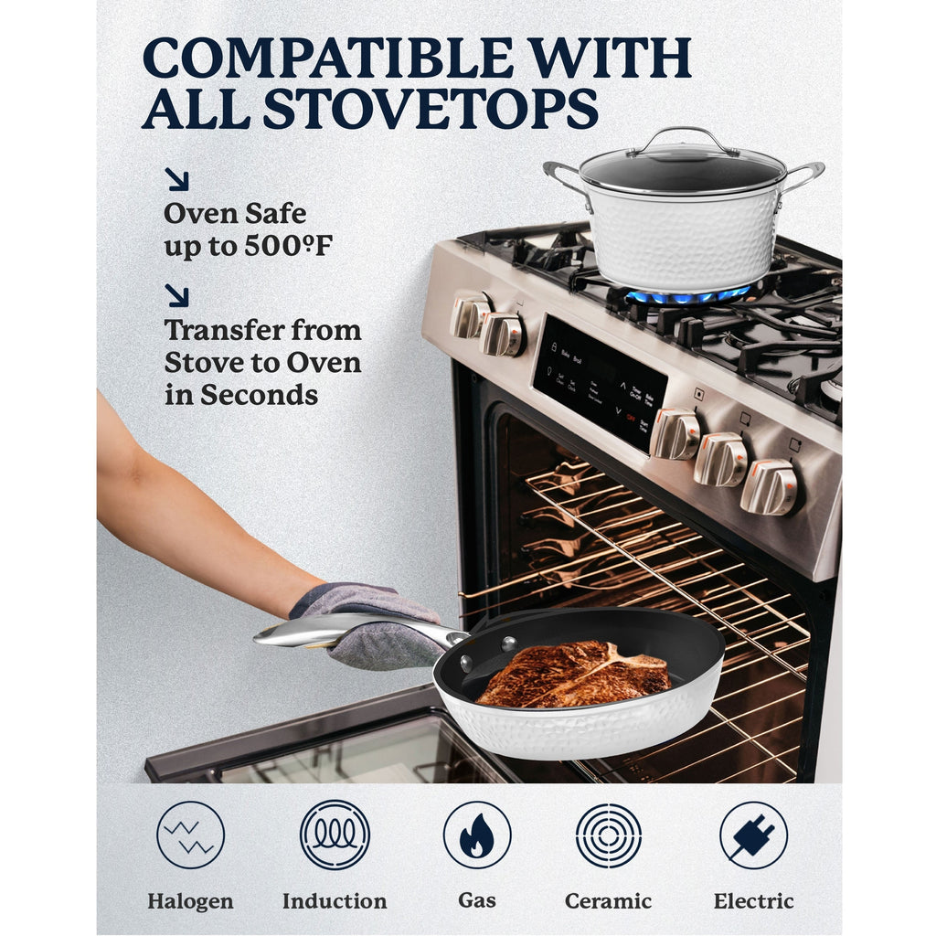 Ensemble de cuisine antiadhésif Granitestone Charleston en 15 pièces, forgé à la main