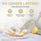 Ensemble de 20 pièces de casseroles et de plaques à pâtisserie antiadhésives Granitestone couleur crème désert.