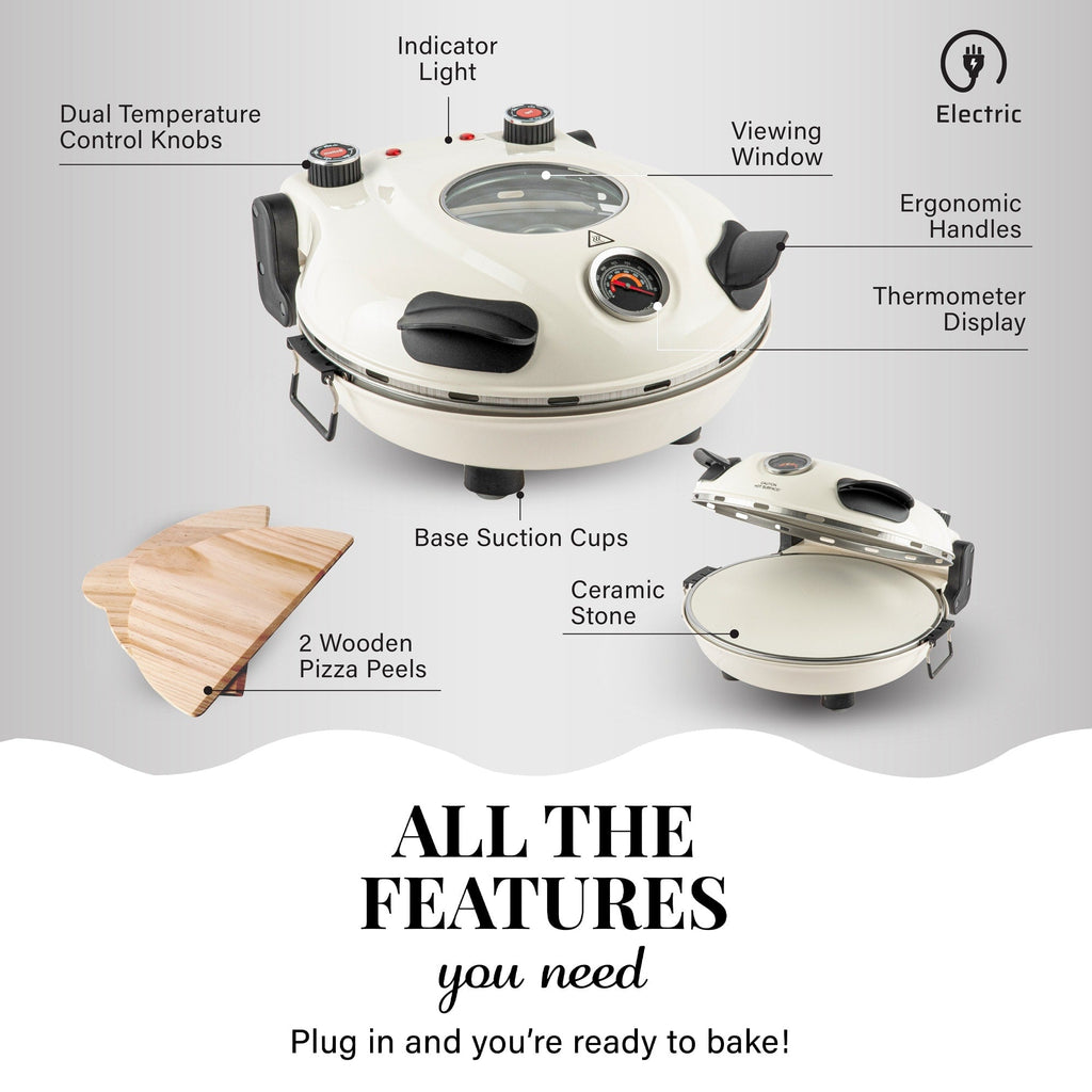 Four à pizza électrique Granitestone Piezano pour intérieur/extérieur avec pierre de céramique