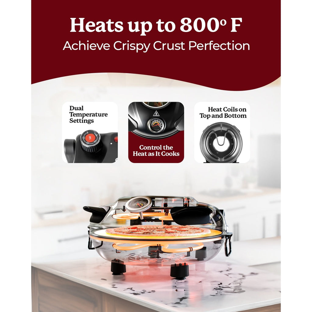 Four à pizza électrique Granitestone Piezano pour intérieur/extérieur avec pierre de céramique